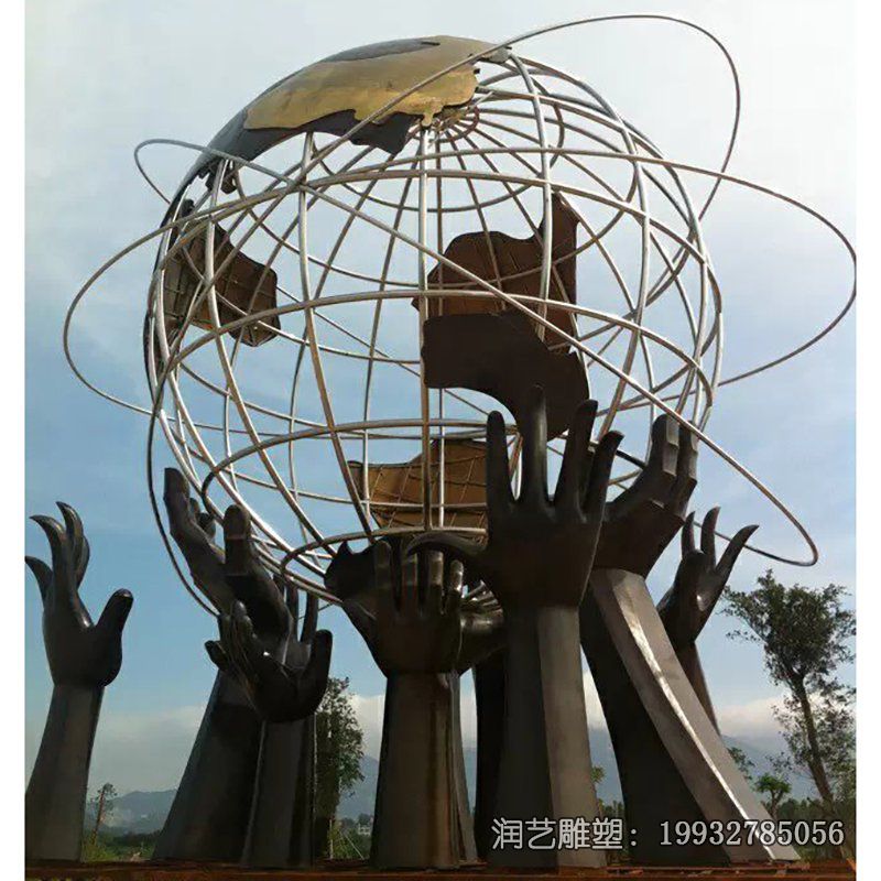 商场不锈钢地球景观雕塑 商场不锈钢地球景观雕塑