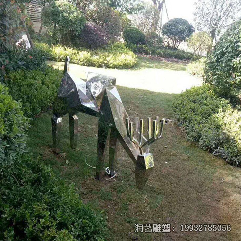 游乐场不锈钢鹿动物雕塑 游乐场不锈钢鹿动物雕塑