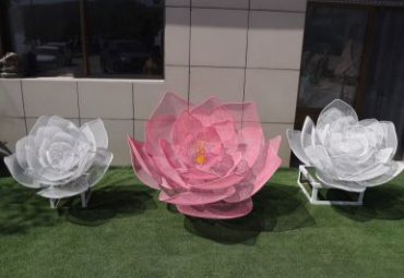 城市不锈钢荷花景观雕塑