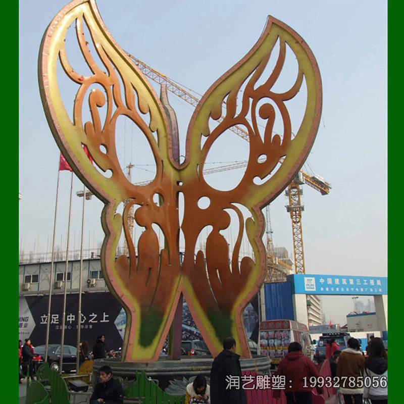小区不锈钢蝴蝶动物雕塑 小区不锈钢蝴蝶动物雕塑