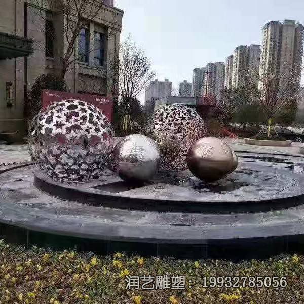 城市不锈钢镂空球景观雕塑 城市不锈钢镂空球景观雕塑