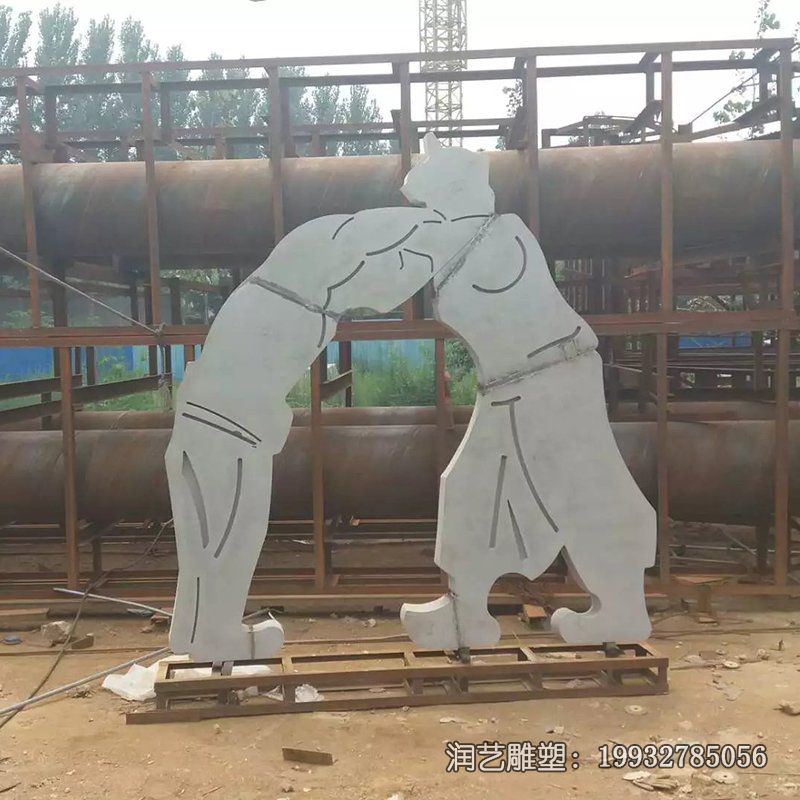 商业街不锈钢抽象人物雕塑 商业街不锈钢抽象人物雕塑