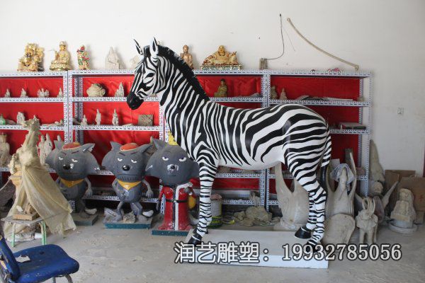 城市玻璃钢斑马动物雕塑 城市玻璃钢斑马动物雕塑