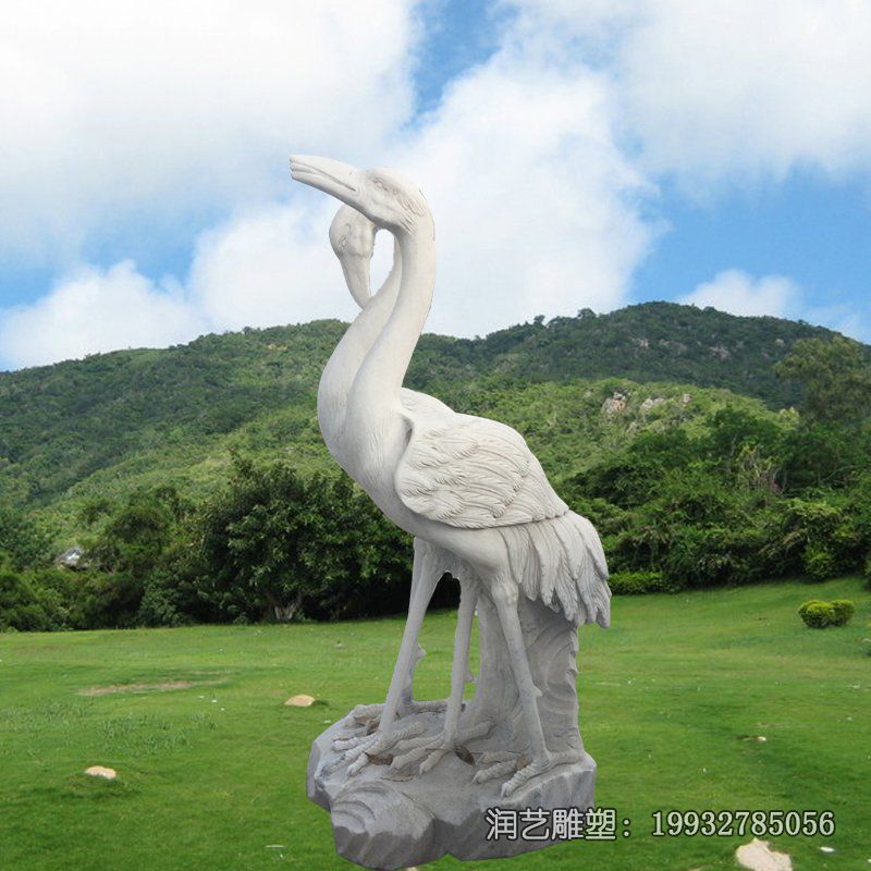 商场仙鹤动物石雕 商场仙鹤动物石雕