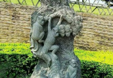 草坪猴子动物石雕