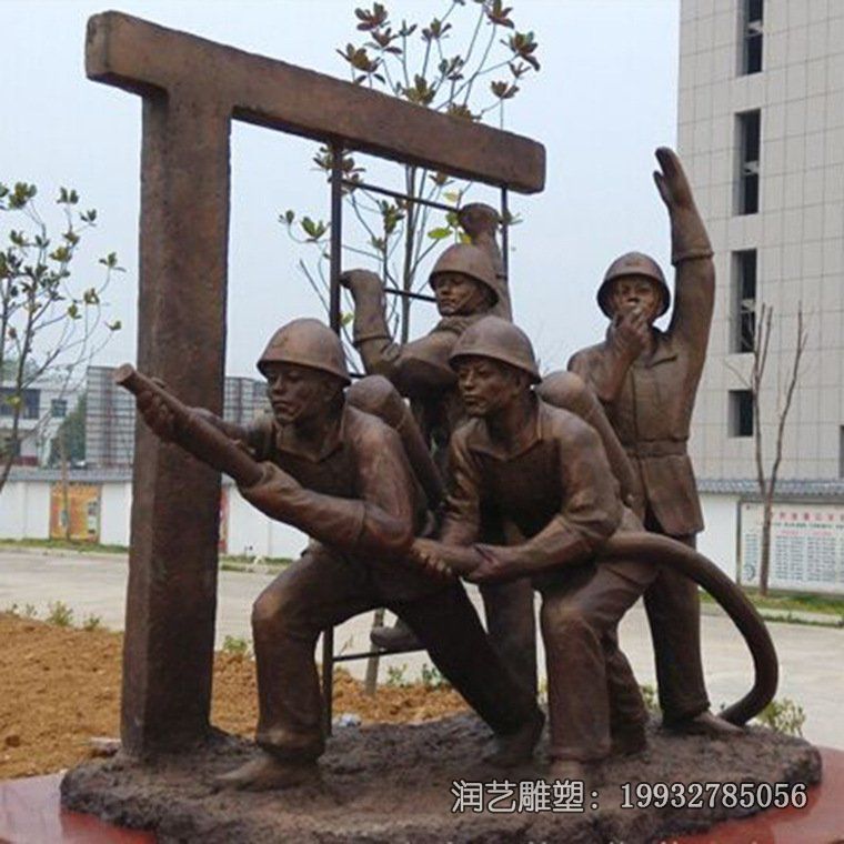 游乐场消防人物铜雕 游乐场消防人物铜雕