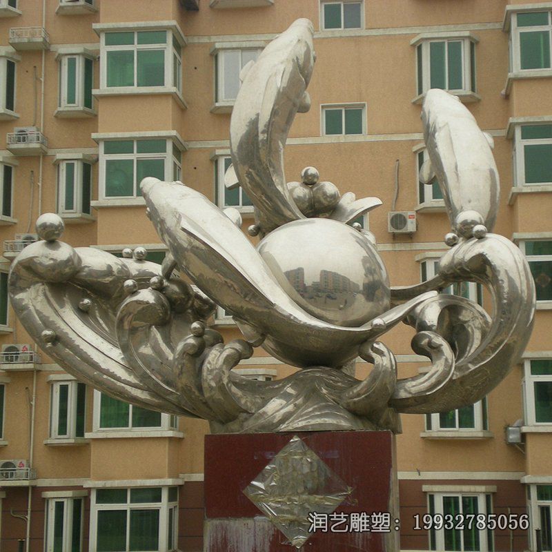 学校不锈钢海豚动物雕塑 学校不锈钢海豚动物雕塑