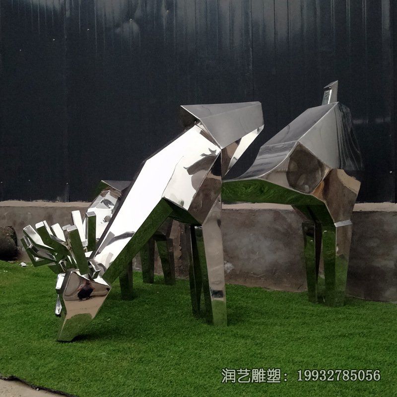 商场不锈钢鹿动物雕塑 商场不锈钢鹿动物雕塑