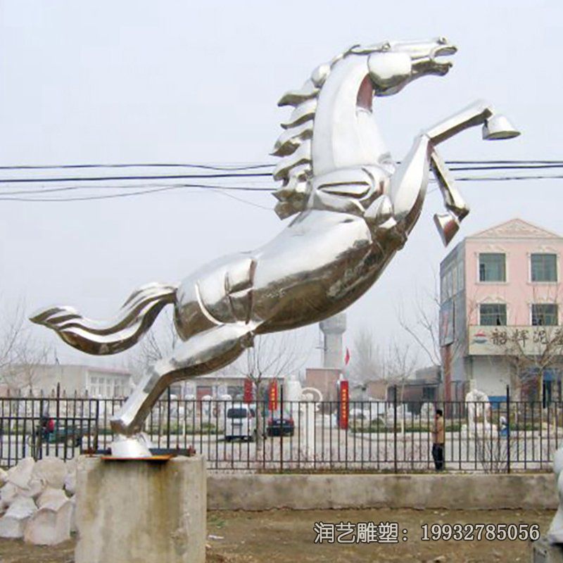 草坪不锈钢马动物雕塑 草坪不锈钢马动物雕塑