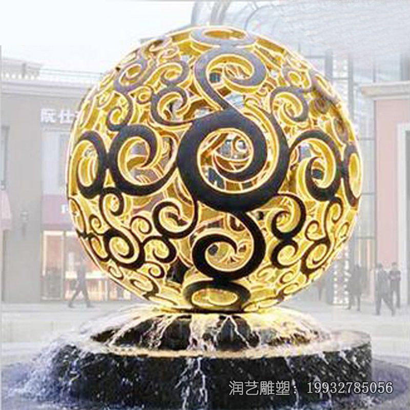 商业街不锈钢镂空球景观雕塑 商业街不锈钢镂空球景观雕塑