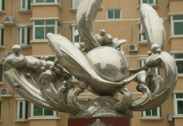 学校不锈钢海豚动物雕塑