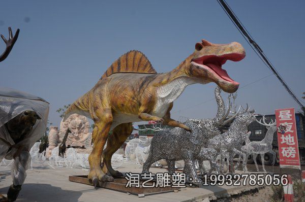学校玻璃钢恐龙动物雕塑 学校玻璃钢恐龙动物雕塑