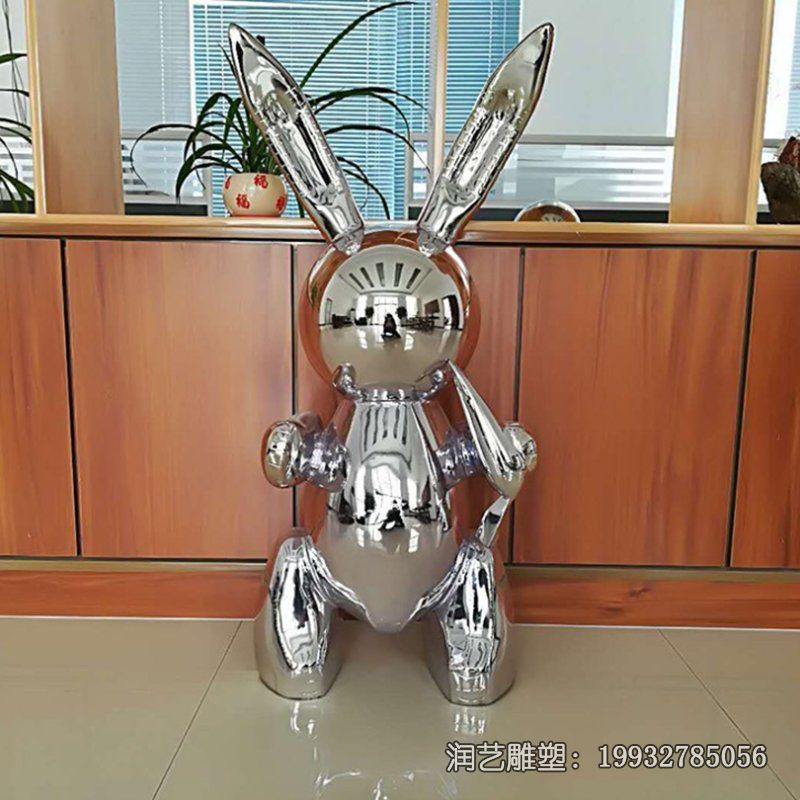 医院不锈钢兔子动物雕塑 医院不锈钢兔子动物雕塑