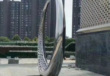 游乐场不锈钢圆环雕塑