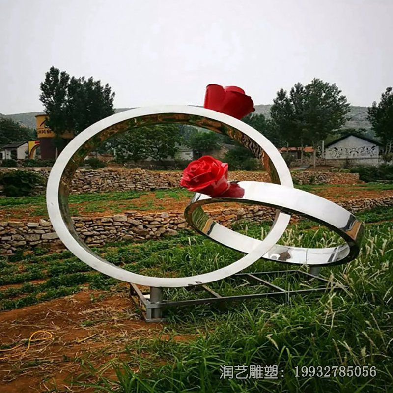 景区不锈钢戒指景观雕塑 景区不锈钢戒指景观雕塑