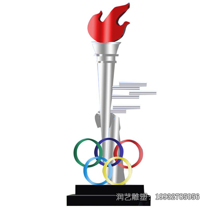 企业不锈钢五环景观雕塑 企业不锈钢五环景观雕塑