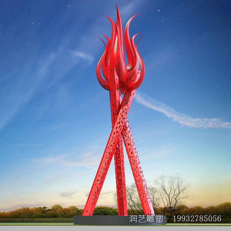 游乐场不锈钢火炬景观雕塑 游乐场不锈钢火炬景观雕塑
