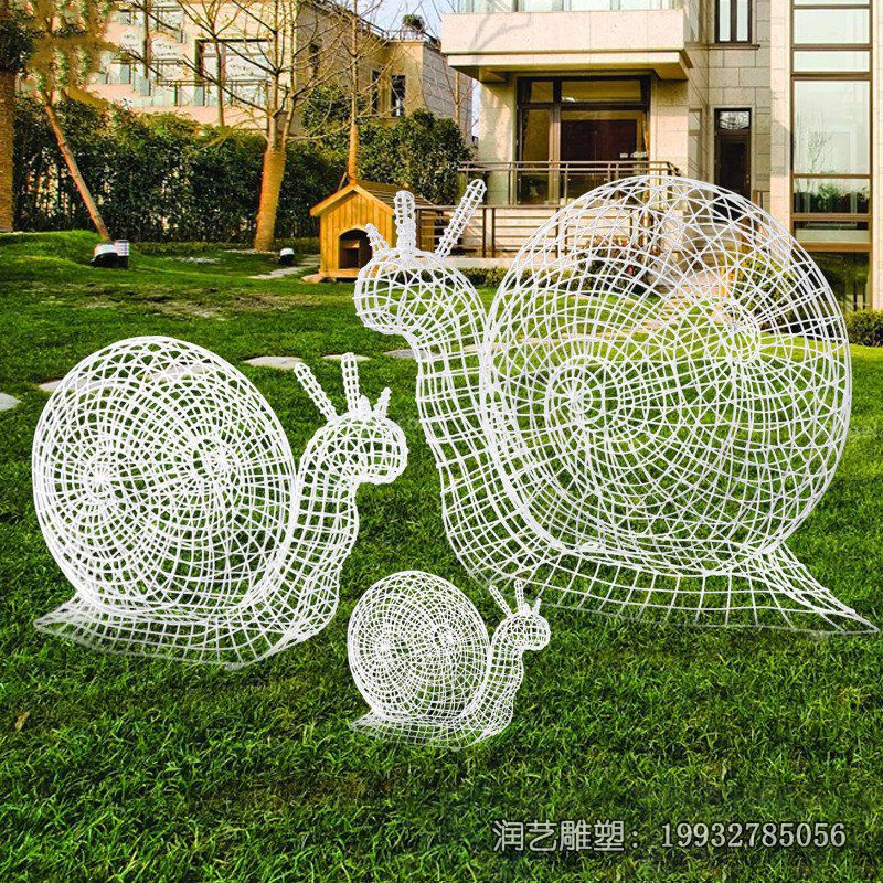 小区不锈钢蜗牛动物雕塑 小区不锈钢蜗牛动物雕塑