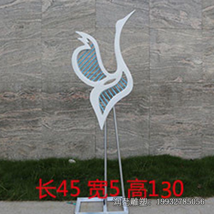 游乐场不锈钢仙鹤动物雕塑 游乐场不锈钢仙鹤动物雕塑
