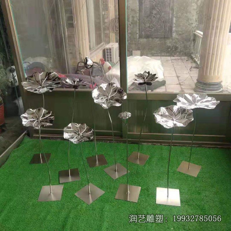 广场不锈钢荷叶雕塑 广场不锈钢荷叶雕塑