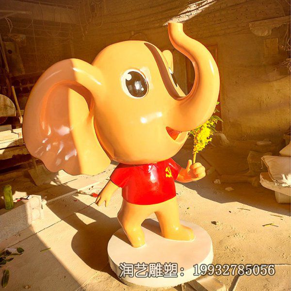 广场玻璃钢大象动物雕塑 广场玻璃钢大象动物雕塑