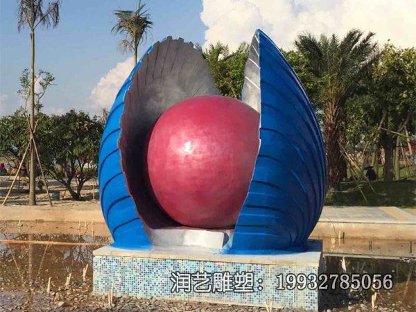 广场玻璃钢贝壳景观雕塑 广场玻璃钢贝壳景观雕塑
