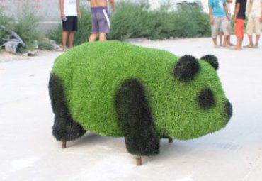 医院玻璃钢熊猫雕塑