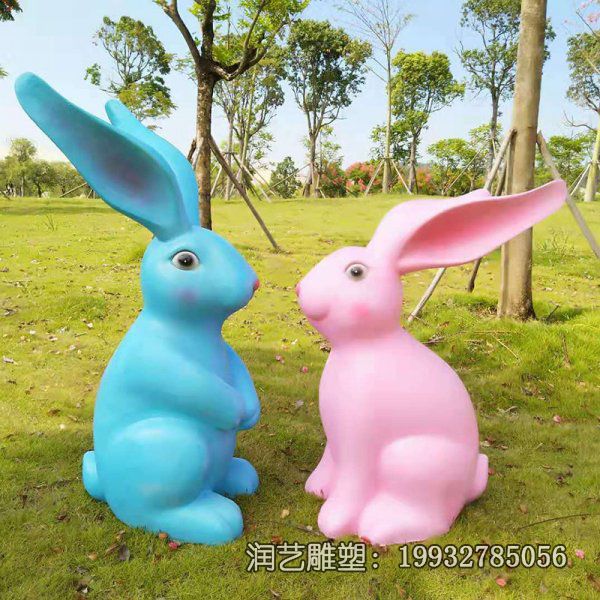 医院玻璃钢兔子动物雕塑 医院玻璃钢兔子动物雕塑