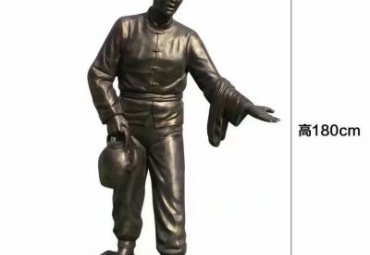 企业店小二人物铜雕