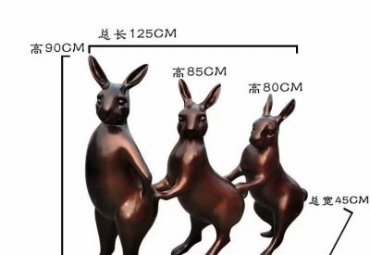 景区兔子动物铜雕