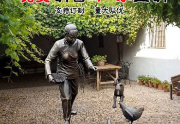 酒店鸡动物铜雕