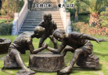 广场民俗人物铜雕