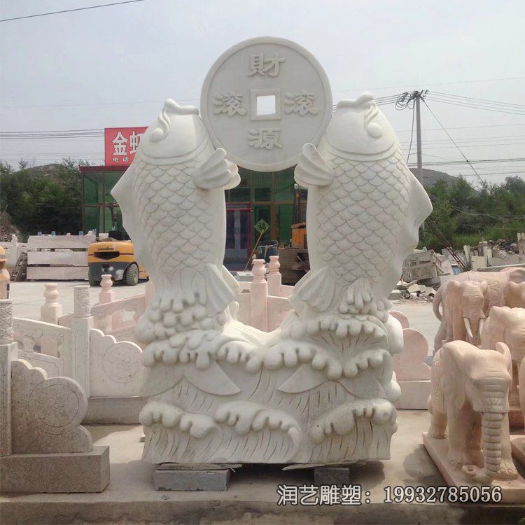 商场鱼动物石雕 商场鱼动物石雕