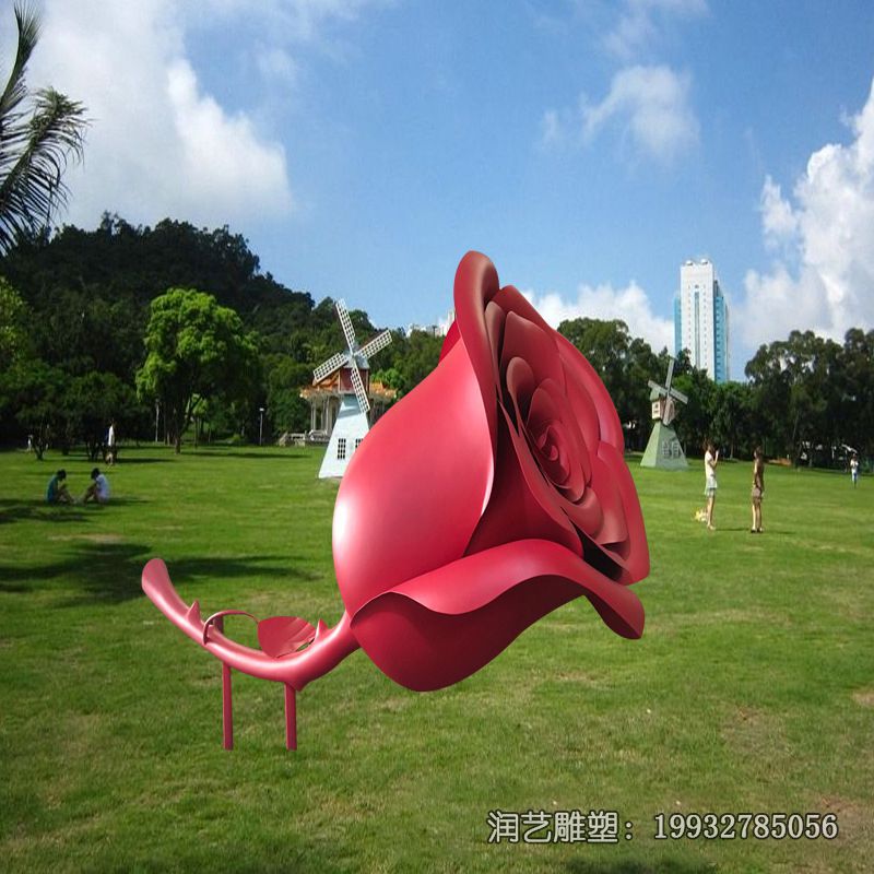 商场不锈钢玫瑰花景观雕塑 商场不锈钢玫瑰花景观雕塑