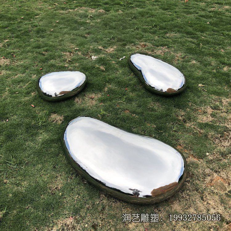 草坪不锈钢鹅卵石景观雕塑 草坪不锈钢鹅卵石景观雕塑