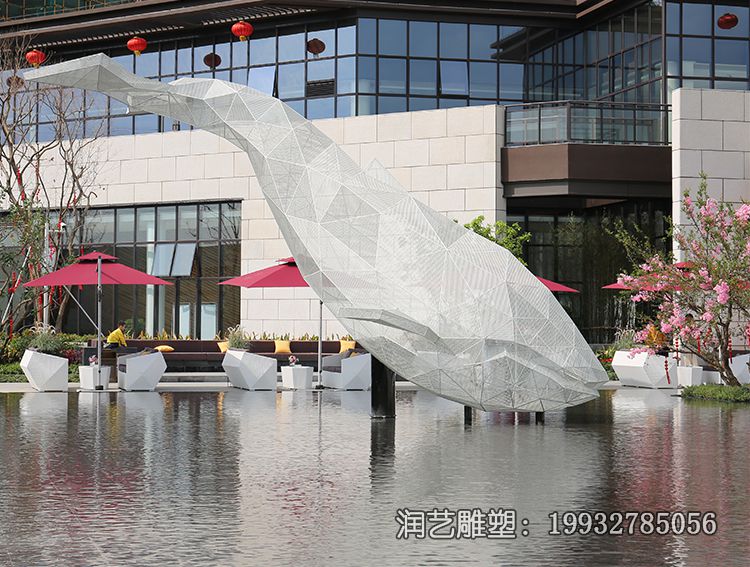 企业不锈钢鲸鱼动物雕塑 企业不锈钢鲸鱼动物雕塑