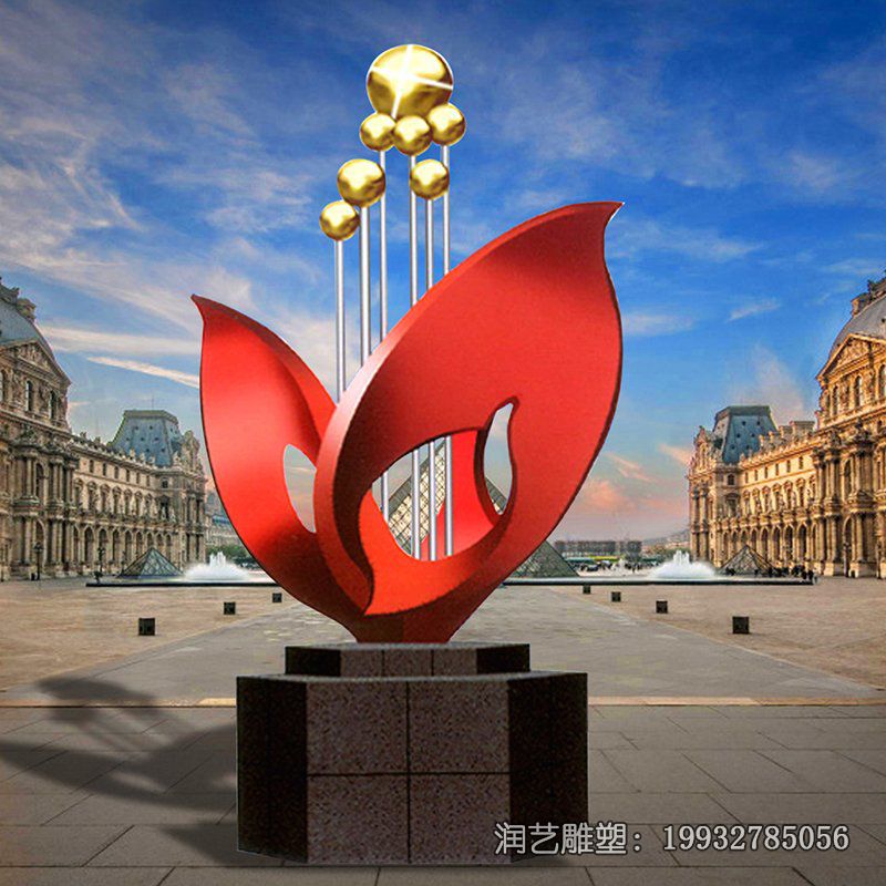 商业街不锈钢花景观雕塑 商业街不锈钢花景观雕塑