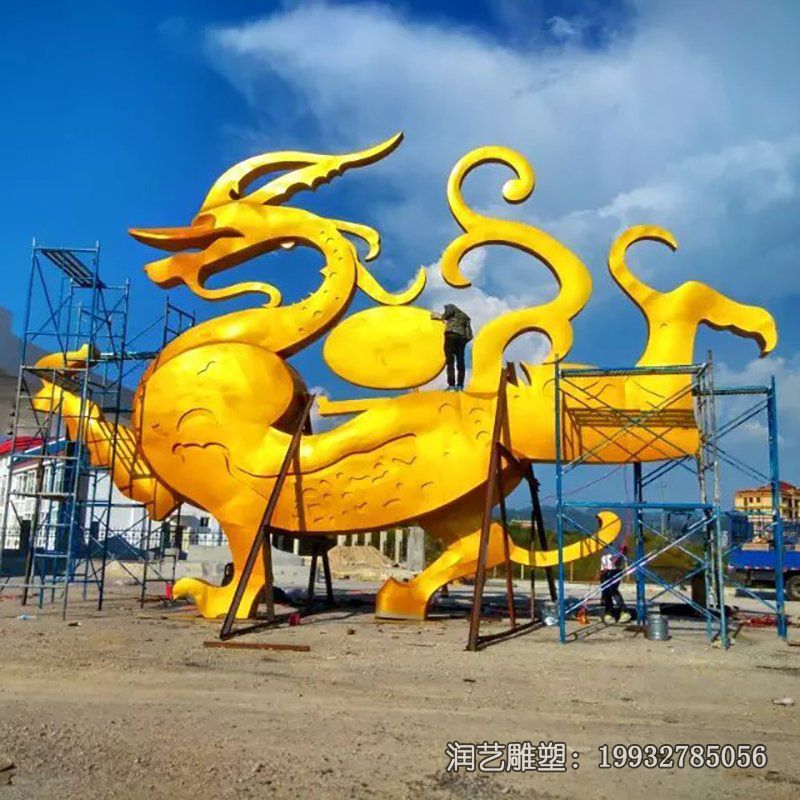 城市不锈钢龙动物雕塑 城市不锈钢龙动物雕塑