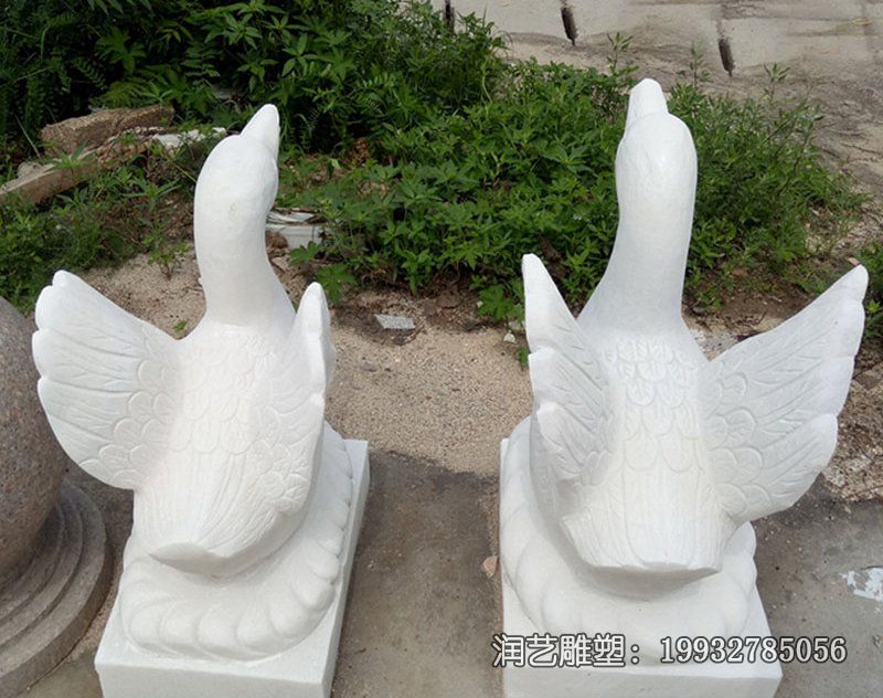 广场天鹅动物石雕 广场天鹅动物石雕