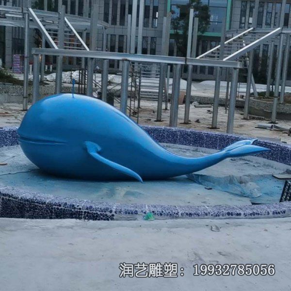企业玻璃钢鲸鱼动物雕塑 企业玻璃钢鲸鱼动物雕塑