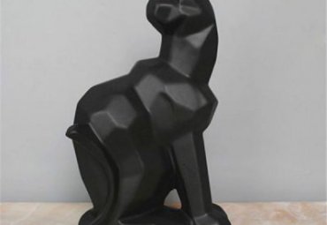 公园玻璃钢猫动物雕塑