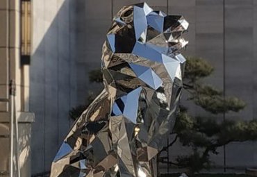 酒店不锈钢狮子雕塑