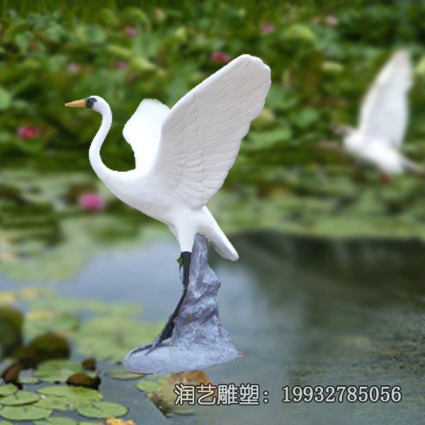 景区玻璃钢仙鹤动物雕塑 景区玻璃钢仙鹤动物雕塑