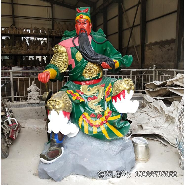 小区玻璃钢关公人物雕塑 小区玻璃钢关公人物雕塑