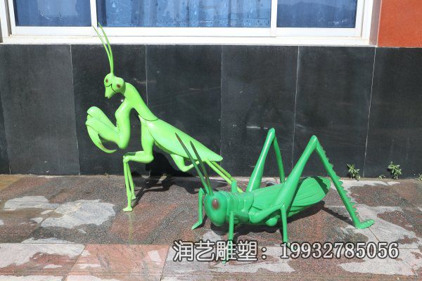 酒店玻璃钢螳螂动物雕塑 酒店玻璃钢螳螂动物雕塑