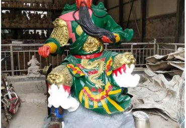 小区玻璃钢关公人物雕塑