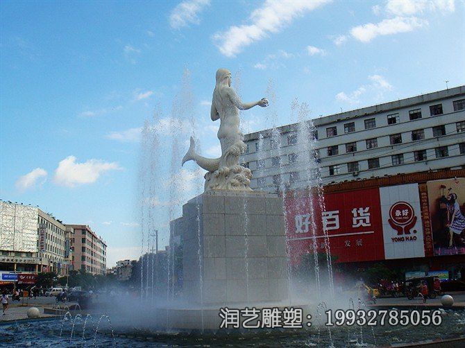 酒店美人鱼人物石雕 酒店美人鱼人物石雕