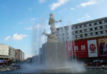 酒店美人鱼人物石雕