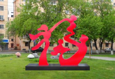 广场不锈钢福字景观雕塑