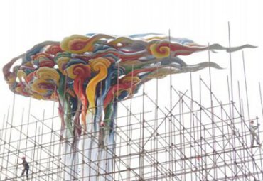 商业街不锈钢祥云景观雕塑